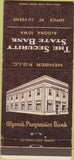 Matchbook Cover - Security State Bank Algona IA 30 Strike