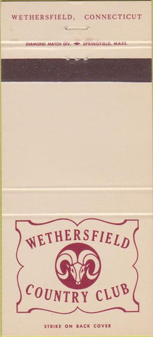 Matchbook Cover - Wethersfield Country Club CT 30 Strike