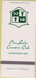Matchbook Cover - Pine Lake Country Club 30 Strike