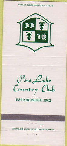 Matchbook Cover - Pine Lake Country Club 30 Strike