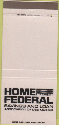 Matchbook Cover - Home Federal Savings Loan 30 Strike
