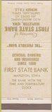 Matchbook Cover - First State Bank Mapleton Smithland IA 30 Strike