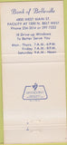 Matchbook Cover - Bank of Belleville 30 Strike