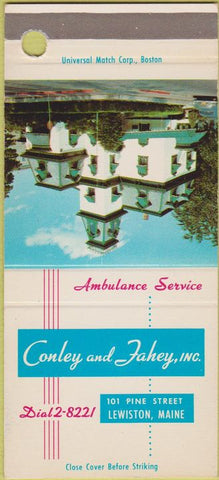 Matchbook Cover - Consley Fahey Funeral Home Lewiston ME SAMPLE 30 Strike