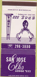 Matchbook Cover - Elks Lodge San Jose CA 30 Strike