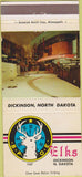 Matchbook Cover - Elks Lodge Dickinson ND 30 Strike