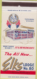 Matchbook Cover - Elks Lodge Lincoln NE 30 Strike