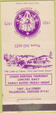 Matchbook Cover - Elks Lodge Tillamook OR 30 Strike