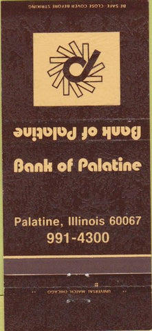 Matchbook Cover - Bank of Palatine IL 30 Strike