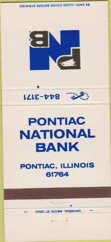 Matchbook Cover - Pontiac National Bank IL 30 Strike