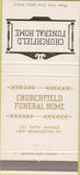 Matchbook Cover - Churchfield Funeral Home New Kensington PA 30 Strike