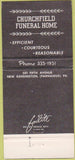 Matchbook Cover - Churchfield Funeral Home New Kensington PA 30 Strike