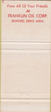 Matchbook Cover - Franklin Oil Co Bedford OH 30 Strike