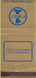 Matchbook Cover - 1st California Title multiple locations 30 Strike
