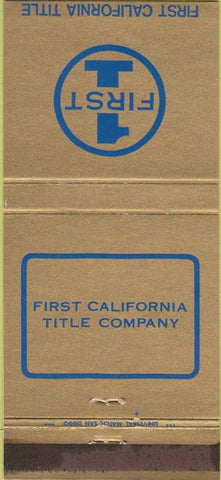 Matchbook Cover - 1st California Title multiple locations 30 Strike