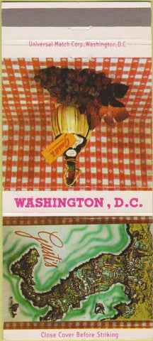 Matchbook Cover - Gusti's Washington DC Italian food 30 Strike