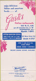 Matchbook Cover - Gusti's Washington DC Italian food 30 Strike