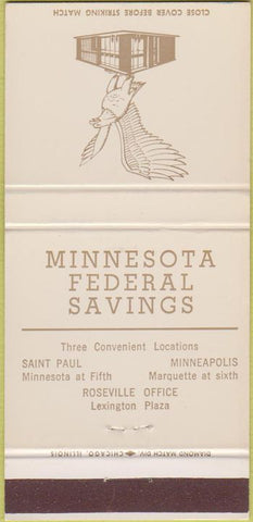 Matchbook Cover - Minnesota Federal Savings St Paul Minneapolis MN 30 Strike