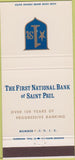 Matchbook Cover - 1st National Bank St Paul MN 30 Strike