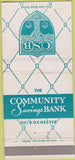 Matchbook Cover - Community Savings Bank Rochester NY 30 Strike