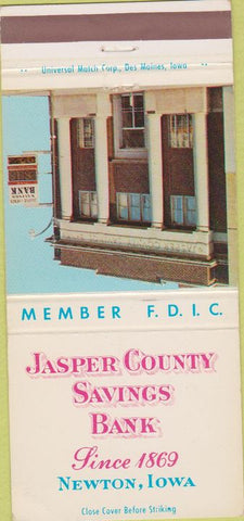 Matchbook Cover - Jasper County Savings Bank Newton IA 30 Strike