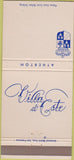 Matchbook Cover - Villa D Cste Atherton CA 30 Strike