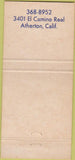 Matchbook Cover - Villa D Cste Atherton CA 30 Strike