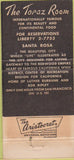 Matchbook Cover - Topaz Room Santa Rosa CA 30 Strike
