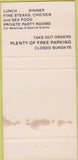 Matchbook Cover - Gorat's Steak House Omaha NE black 30 Strike