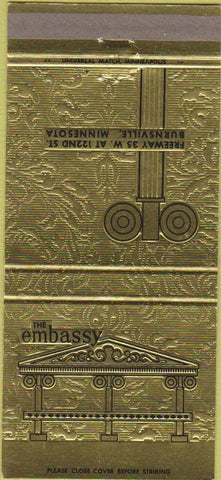 Matchbook Cover - The Embassy Burnsville MN 30 Strike