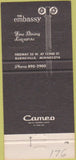 Matchbook Cover - The Embassy Burnsville MN 30 Strike