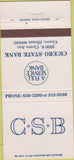 Matchbook Cover - Cicero State Bank Cicero IL 30 Strike