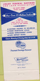 Matchbook Cover - Joliet Federal Savings Loan IL 30 Strike