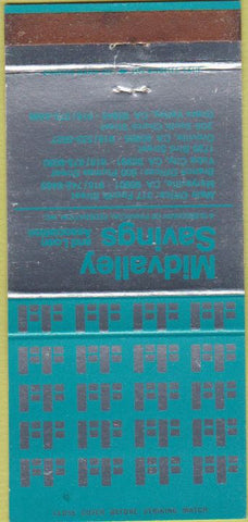 Matchbook Cover - Midvalley Savings Loan Marysville CA WEAR 30 Strike