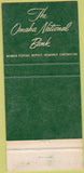 Matchbook Cover - Omaha National Bank NE 30 Strike