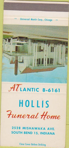 Matchbook Cover - Hollis Funeral Home South Bend IN 30 Strike