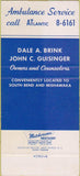 Matchbook Cover - Hollis Funeral Home South Bend IN 30 Strike