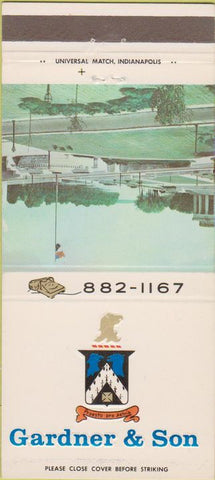 Matchbook Cover - Gardner  and  Son Funeral Home Vincennes IN 30 Strike