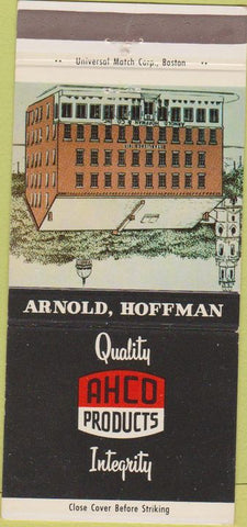Matchbook Cover - Ahco Products  Arnold Hoffman Providence RI 30 Strike