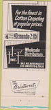 Matchbook Cover - HF Inc Cotton Rugs carpet Los Angeles CA 30 Strike