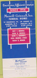 Matchbook Cover - Merill Grinnel Funeral Homes Albion Holley NY 30 Strike
