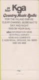 Matchbook Cover - KGA Country Music Radio Spokane WA Paul Harvey 30 Strike