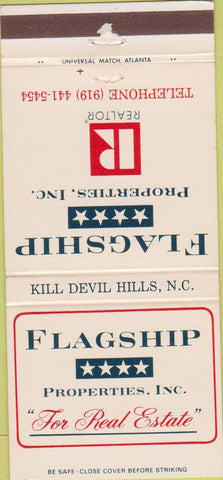 Matchbook Cover - Flagship Properties Real Estate Kill Devil Hills NC 30 Strike