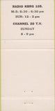 Matchbook Cover - Sirio Galli Italian News KEMO Radio San Jose? 30 Strike