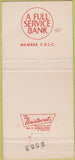 Matchbook Cover - The Bank of Toccoa GA 30 Strike
