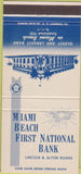 Matchbook Cover - Miami Beach First National Bank FL 30 Strike