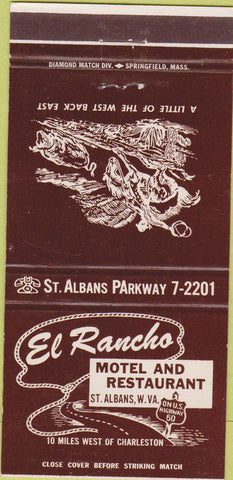 Matchbook Cover - El Rancho Motel Restaurant St Albans WV 30 Strike