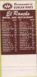 Matchbook Cover - El Rancho Motel Restaurant St Albans WV 30 Strike