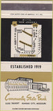 Matchbook Cover - Community State Bank Kansas City MO 30 Strike
