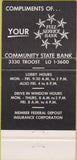 Matchbook Cover - Community State Bank Kansas City MO 30 Strike